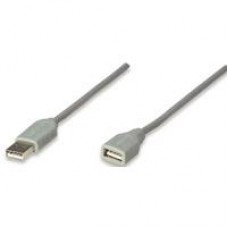 CABLE USB,MANHATTAN,165211, EXTENSION 1.8M, GRIS, - Garantía: 3 AÑOS -