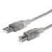 CABLE USB,MANHATTAN,333405, V2.0 A-B 1.8M, PLATA, - Garantía: 3 AÑOS -