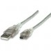 CABLE USB,MANHATTAN,333412, V2.0 A-MINI B 1.8M PLATA, - Garantía: 3 AÑOS -