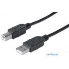 CABLE USB,MANHATTAN,333368, V2.0 A-B 1.8M, NEGRO, - Garantía: 3 AÑOS -