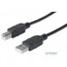 CABLE USB,MANHATTAN,333368, V2.0 A-B 1.8M, NEGRO, - Garantía: 3 AÑOS -