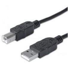 CABLE USB,MANHATTAN,33382, V2.0 A-B  3.0M, NEGRO, - Garantía: 3 AÑOS -