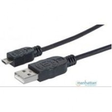 CABLE USB,MANHATTAN,307178, V2 A-MICRO B, BOLSA PVC 1.8M NEGRO, - Garantía: 3 AÑOS -