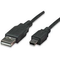 CABLE USB,MANHATTAN,33375, V2.0 A-MINI B 1.8M NEGRO, - Garantía: 3 AÑOS -
