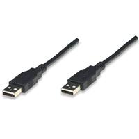 CABLE USB,MANHATTAN,306089, V2.0 A-A 1.8M, NEGRO, - Garantía: 3 AÑOS -