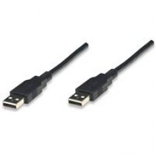 CABLE USB,MANHATTAN,306089, V2.0 A-A 1.8M, NEGRO, - Garantía: 3 AÑOS -