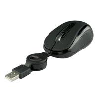 MOUSE MINI ALAMBRICO RETRACTIL OPTICO 1000 DPI CONECTOR USB EASY LINE BY PERFECT CHOICE - NEGRO, - Garantía: 2 AÑOS -