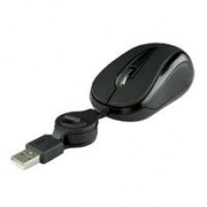 MOUSE MINI ALAMBRICO RETRACTIL OPTICO 1000 DPI CONECTOR USB EASY LINE BY PERFECT CHOICE - NEGRO, - Garantía: 2 AÑOS -