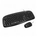 KIT TECLADO Y MOUSE ALAMBRICOS CONECTOR USB IDEAL PARA USUARIOS DIESTROS Y ZURDOS EASY LINE BY PERFECT CHOICE BALANCE - NEGRO, - Garantía: 2 AÑOS -