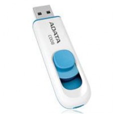 MEMORIA ADATA 32GB USB 2.0 C008 RETRACTIL BLANCO-AZUL (AC008-32G-RWE), - Garantía: 5 AÑOS -