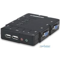 SWITCH KVM,MANHATTAN,151269, DESKTOP USB 41 CON CABLESAUDIO, - Garantía: 3 AÑOS -