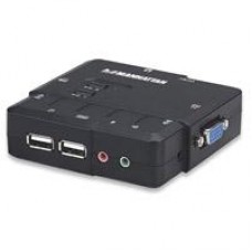 SWITCH KVM ,MANHATTAN,151252, DESKTOP USB 2:1 CON CABLES+AUDIO, - Garantía: 3 AÑOS -