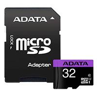 MEMORIA ADATA MICRO SDHC 32GB UHS-I CLASE 10 C/ADAPTADOR (AUSDH32GUICL10-RA1), - Garantía: 99 AÑOS -