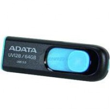 MEMORIA ADATA 64GB USB 3.2 UV128 RETRACTIL NEGRO-AZUL (AUV128-64G-RBE), - Garantía: 5 AÑOS -