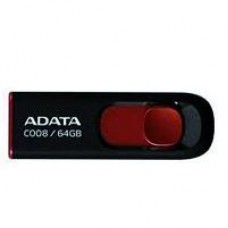 MEMORIA ADATA 64GB USB 2.0 C008 RETRACTIL NEGRO-ROJO ( AC008-64G-RKD), - Garantía: 5 AÑOS -