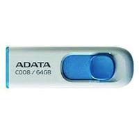 MEMORIA ADATA 64GB USB 2.0 C008 RETRACTIL BLANCO-AZUL (AC008-64G-RWE), - Garantía: 5 AÑOS -
