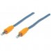 CABLE AUDIO,MANHATTAN,352802, ESTEREO 3.5MM M-M 1.0M TEXTIL AZUL/NARANJA, - Garantía: 1 AÑO -