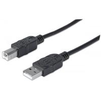 CABLE USB,MANHATTAN,337779, V2.0 A-B  5.0M, ALTA VELOCIDAD,NEGRO, - Garantía: SG -