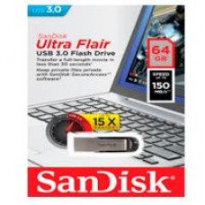 MEMORIA SANDISK 64GB USB 3.0 ULTRA FLAIR METALICA PARA MAC Y WINDOWS 150MB/S SDCZ73-064G-G46, - Garantía: 1 AÑO -