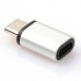 ADAPTADOR BROBOTIX USB TIPO C A MICRO USB - PLATA, NEGRO - Garantía: 1 AÑO -