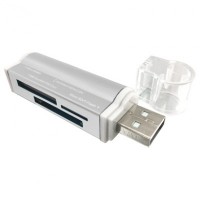 LECTOR BROBOTIX DE TARJETA MICRO SD - USB-A, COLOR PLATA, - Garantía: 1 AÑO -