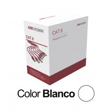 CABLE UTP HIKVISION BLANCO CATEGORIA 6/ CCA/ BOBINA 305 MTS/ REDES/ APLICACIONES CCTV/4 PARES, 24 AWG, - Garantía: 1 AÑO -