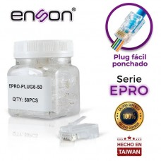 BOTE DE 50 PZS PARA CABLE UTP CAT6 CON SISTEMA DE PASO DE CABLES PASSTRU PLUG FACIL PONCHADO ENSON Epro-Plug6-50 - Garantía: 1 AÑO -