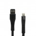 CABLE USB TIPO LIGHTNING GHIA PLANO REVERSIBLE/BILATERAL COLOR NEGRO DE 1M, - Garantía: 1 AÑO -