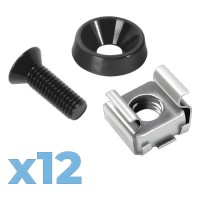 JUEGO DE 12 TORNILLOS CON 12 ARANDELAS Y 12 TUERCAS ENJAULADAS PARA RACK LINKEDPRO. JUEGO DE 12 TORNILLOS CON 12 ARANDELAS Y 12 TUERCAS ENJAULADAS PARA RACK LINKEDPRO.