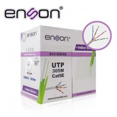 CABLE UTP ENSON BLANCO CATEGORIA 5E/ CCA/ BOBINA 305 MTS/ REDES/ 24 AWG /4 PARES RECOMENDADO PARA TRANSMISION DE DATOS BASE 10,100 - Garantía: 1 AÑO -